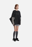 Distressed Charcoal Oversized Layered Tee