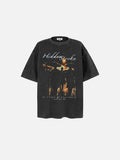 DAXUEN Oversized short-sleeved crew neck t-shirt with graphic print