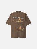 DAXUEN Oversized short-sleeved crew neck t-shirt with graphic print