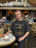 DAXUEN Oversized short-sleeved crew neck t-shirt with graphic print — model photo