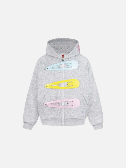 DAXUEN Hooded cardigan jacket with hairpin design