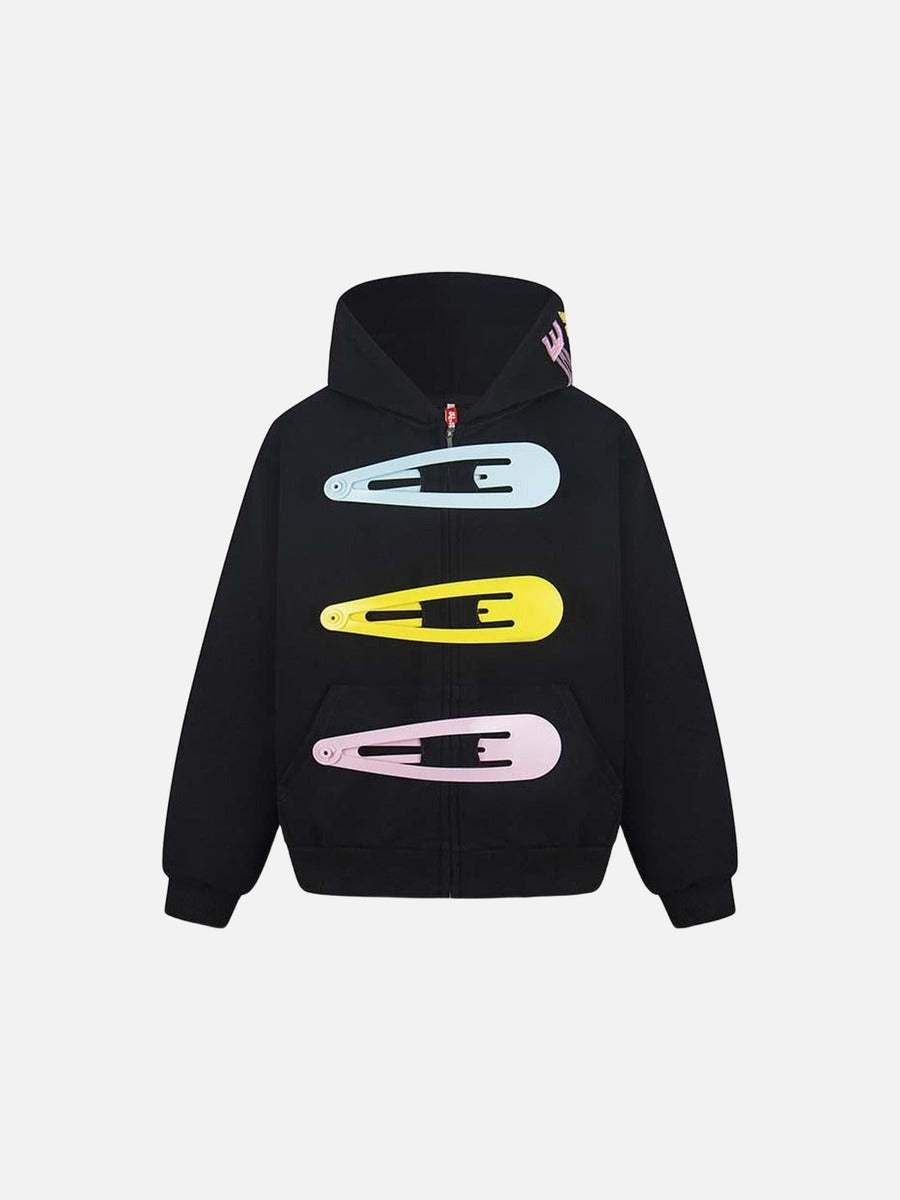DAXUEN Hooded cardigan jacket with hairpin design