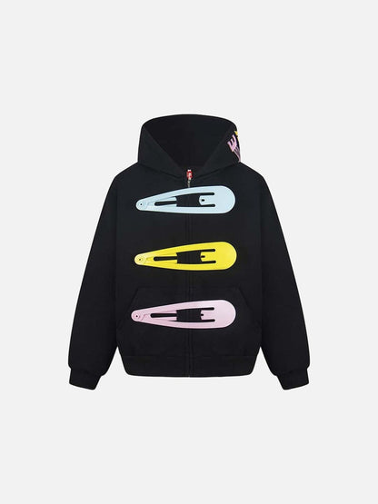 DAXUEN Hooded cardigan jacket with hairpin design