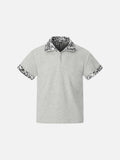 DAXUEN Short-sleeved quarter-zip polo shirt with animal print