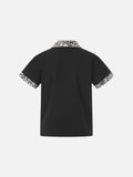 DAXUEN Short-sleeved quarter-zip polo shirt with animal print
