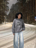 DAXUEN High-waisted oversized wide-leg jeans in faded wash — model photo