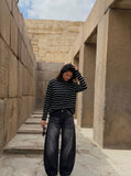 DAXUEN High-waisted oversized wide-leg jeans in faded wash — model photo