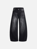 DAXUEN High-waisted oversized wide-leg jeans in faded wash