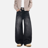 DAXUEN High-waisted oversized wide-leg jeans in faded wash
