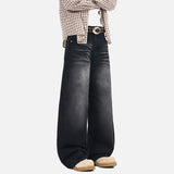 DAXUEN High-waisted oversized wide-leg jeans in faded wash
