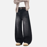 DAXUEN High-waisted oversized wide-leg jeans in faded wash