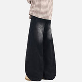 DAXUEN High-waisted oversized wide-leg jeans in faded wash