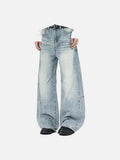 DAXUEN High-waisted oversized wide-leg jeans in faded wash