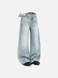DAXUEN High-waisted oversized wide-leg jeans in faded wash