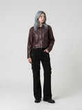 DAXUEN High-waisted black cargo pants with flared legs — model photo