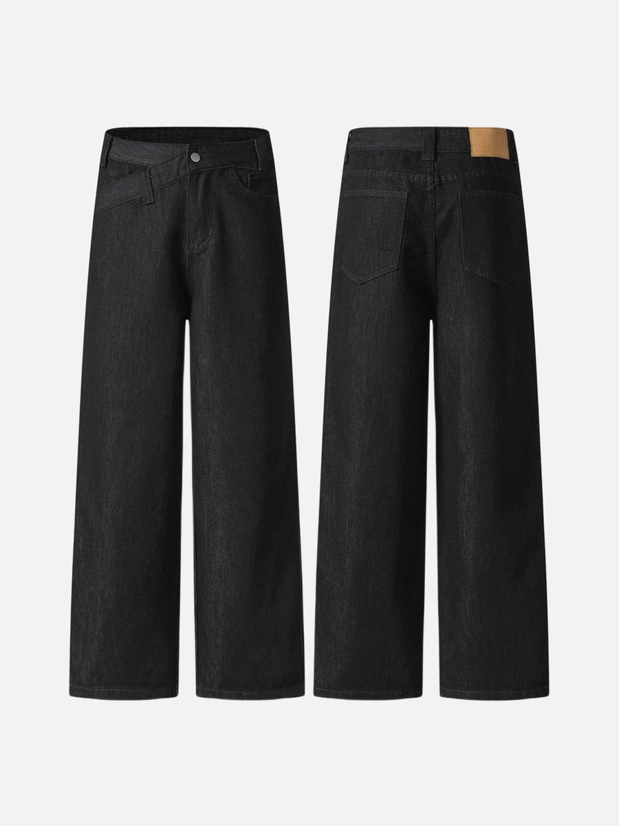 DAXUEN High-waisted black wide-leg jeans