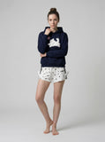 DAXUEN High-waisted star print lounge shorts — model photo