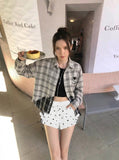 DAXUEN High-waisted star print lounge shorts — model photo