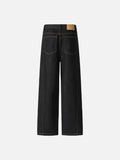 DAXUEN Women's dark indigo high-waisted wide-leg denim jeans
