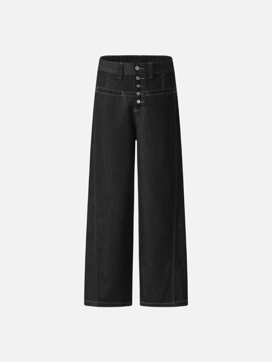 DAXUEN High-waisted wide-leg denim pants
