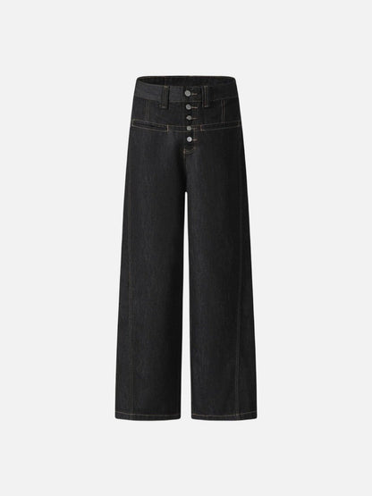 DAXUEN High-waisted wide-leg denim pants