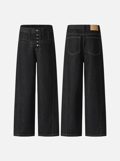 DAXUEN High-waisted wide-leg denim pants