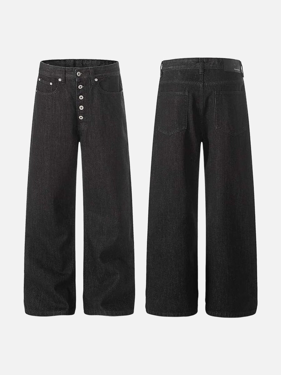 DAXUEN High-waisted wide-leg jeans in dark grey wash