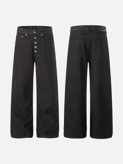 DAXUEN High-waisted wide-leg jeans in dark grey wash