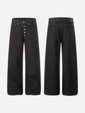 DAXUEN High-waisted wide-leg jeans in dark grey wash