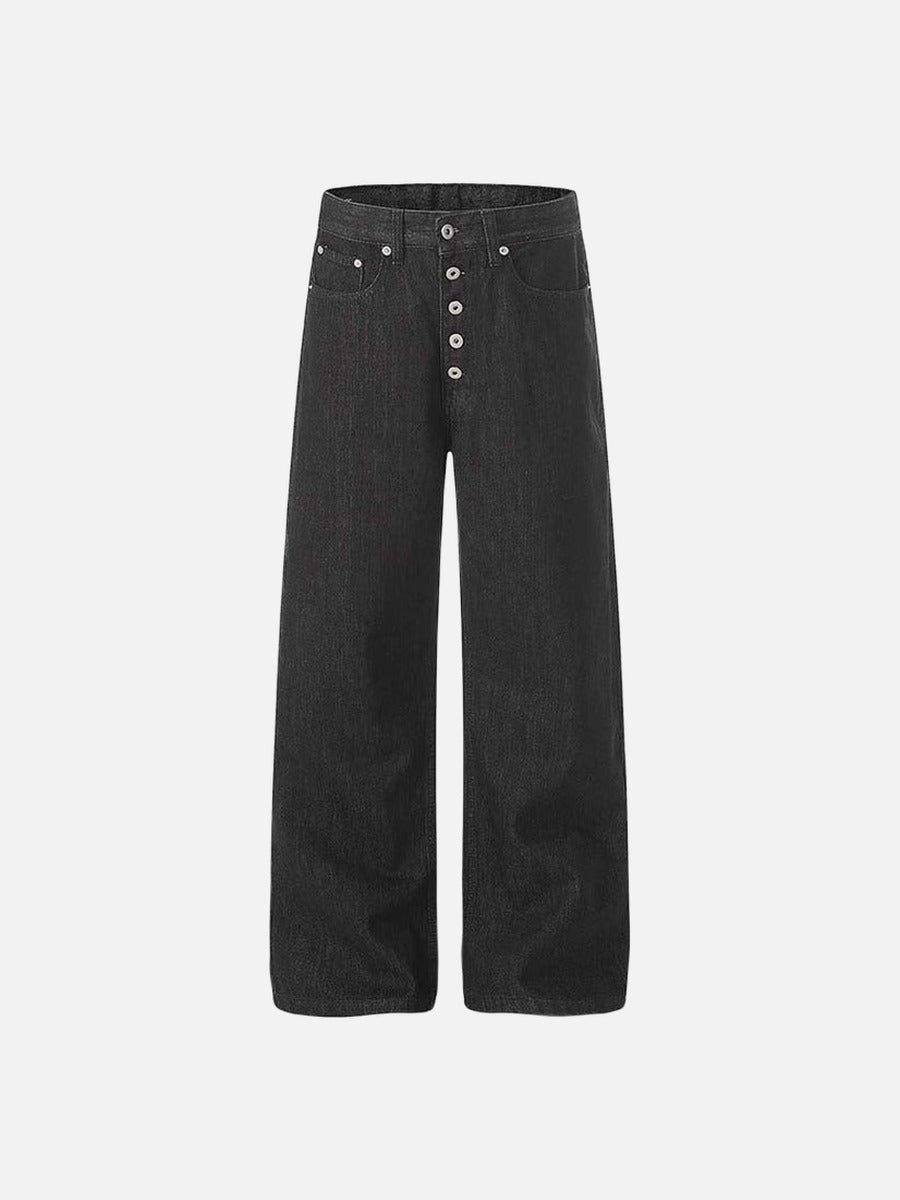 DAXUEN High-waisted wide-leg jeans in dark grey wash