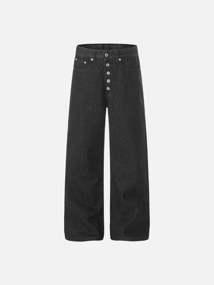 DAXUEN High-waisted wide-leg jeans in dark grey wash