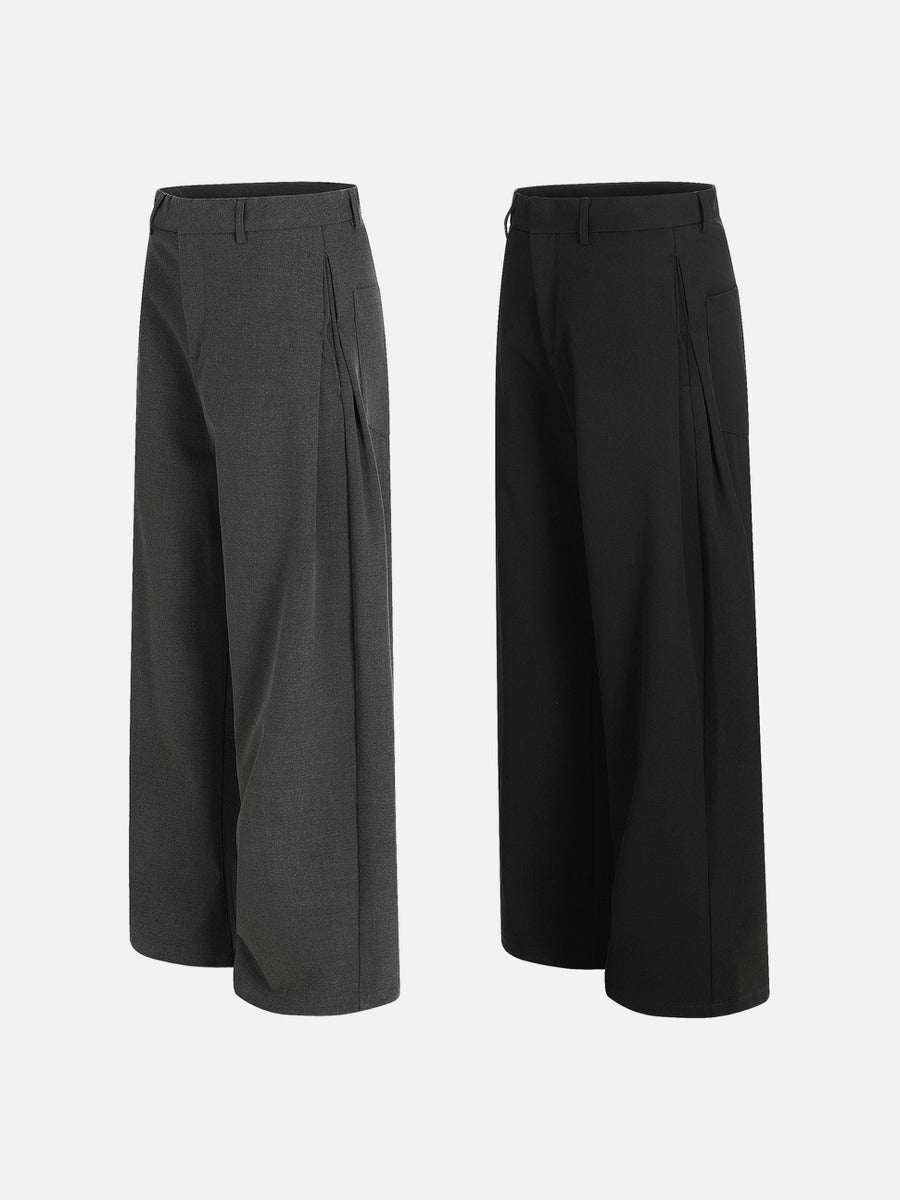 DAXUEN High-waisted wide-leg palazzo pants in dark grey and black