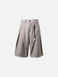 DAXUEN High-waisted wide-leg shorts with pleats and charm
