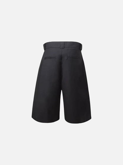 DAXUEN High-waisted wide-leg shorts with pleats and charm