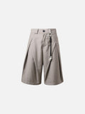 DAXUEN High-waisted wide-leg shorts with pleats and charm