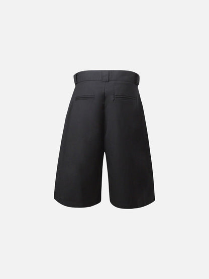 DAXUEN High-waisted wide-leg shorts with pleats and charm