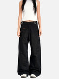 DAXUEN beige high-waisted wide-leg work trousers