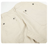 DAXUEN beige high-waisted wide-leg work trousers