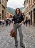 DAXUEN Relaxed fit crew neck t-shirt with holiday graphic — model photo