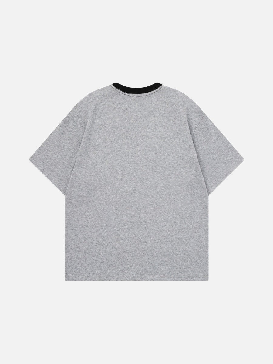 DAXUEN Short-sleeved embroidered t-shirt with horse graphic