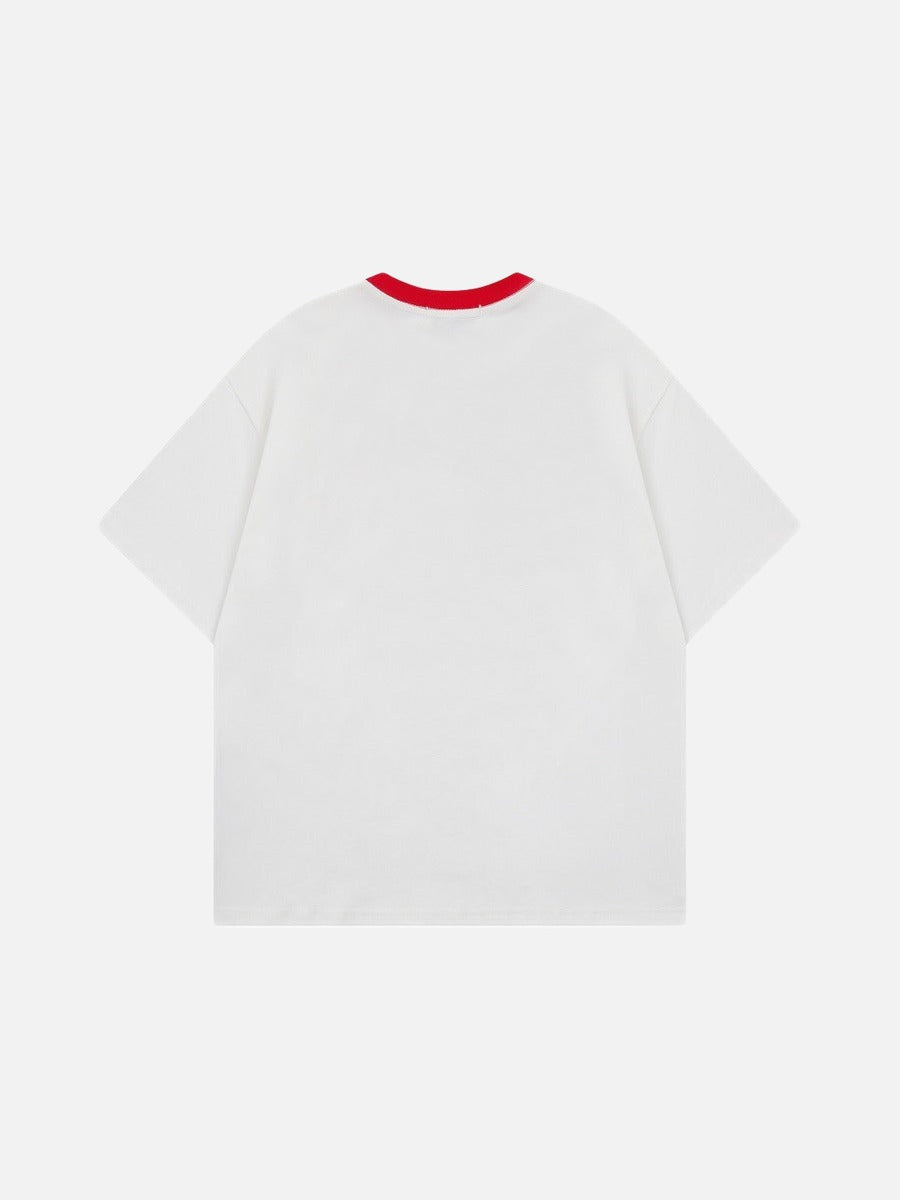 DAXUEN Short-sleeved embroidered t-shirt with horse graphic