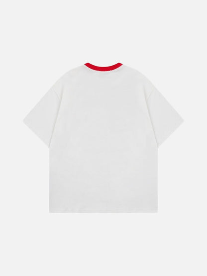 DAXUEN Short-sleeved embroidered t-shirt with horse graphic