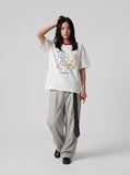 DAXUEN Short-sleeved embroidered t-shirt with horse graphic — model photo