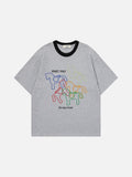 DAXUEN Short-sleeved embroidered t-shirt with horse graphic