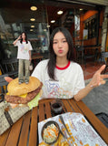 DAXUEN Short-sleeved embroidered t-shirt with horse graphic — model photo