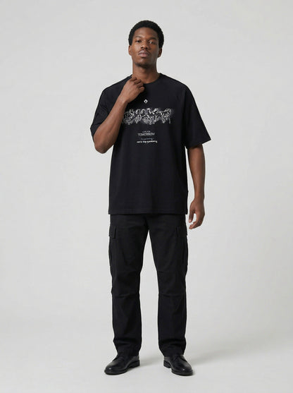 DAXUEN Hope For Tomorrow oversized graphic T-shirt — model photo