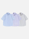 DAXUEN Oversized short-sleeved button-down shirt with stripes