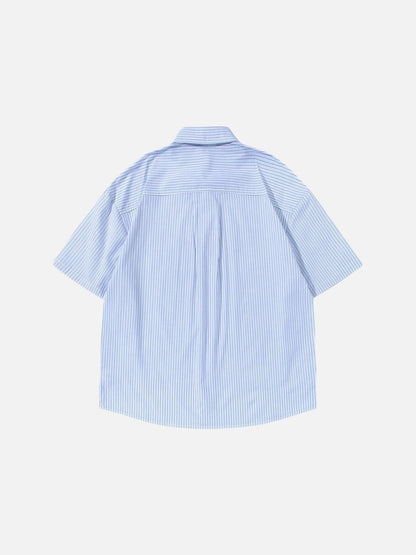 DAXUEN Oversized short-sleeved button-down shirt with stripes