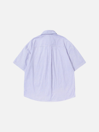 DAXUEN Oversized short-sleeved button-down shirt with stripes