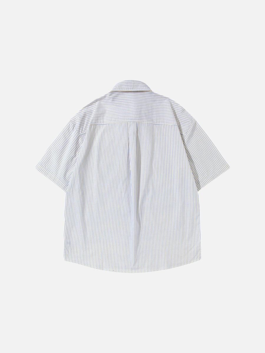 DAXUEN Oversized short-sleeved button-down shirt with stripes